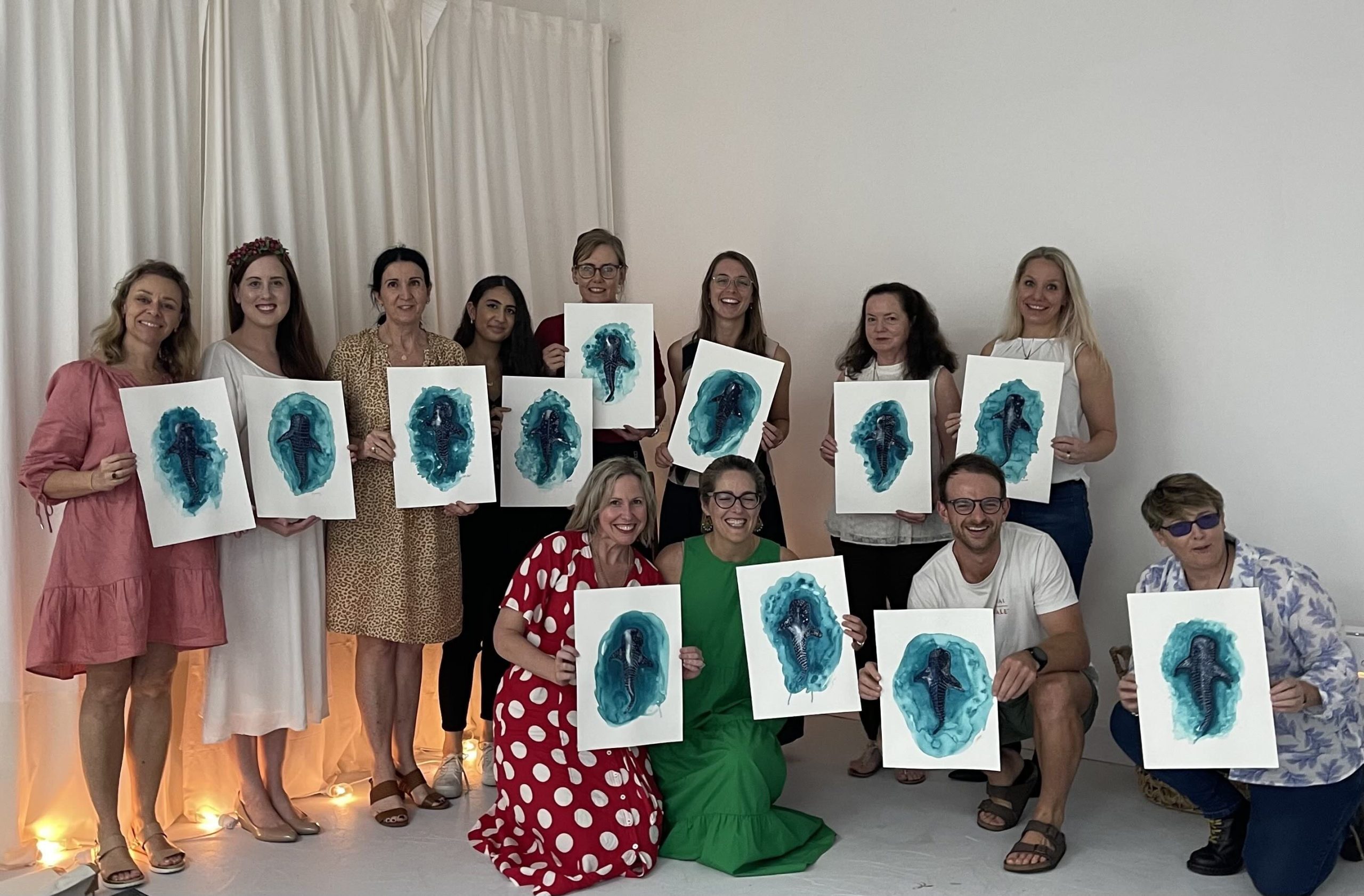 My Nutrition Clinic's Gold Coast dietitian team engaging in a creative art class together, demonstrating the collaborative spirit that enhances our client care