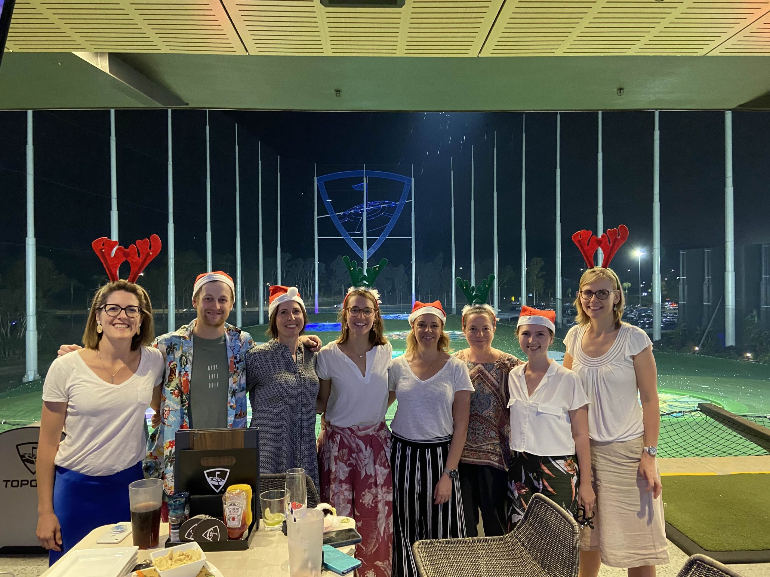 My Nutrition Clinic's dietitian team celebrating Christmas together on the Gold Coast, showing the connected culture behind our Medicare-registered nutrition services