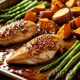 Sticky chicken and Miso