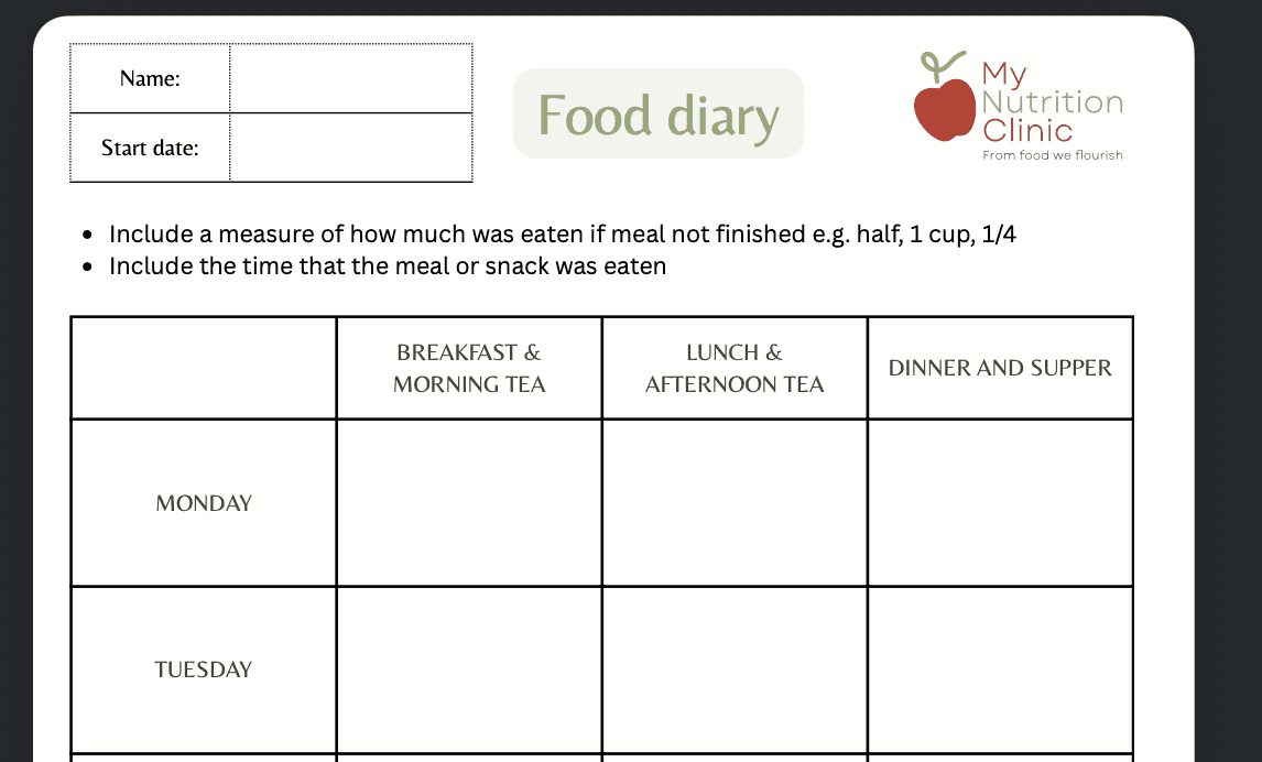 food diary download